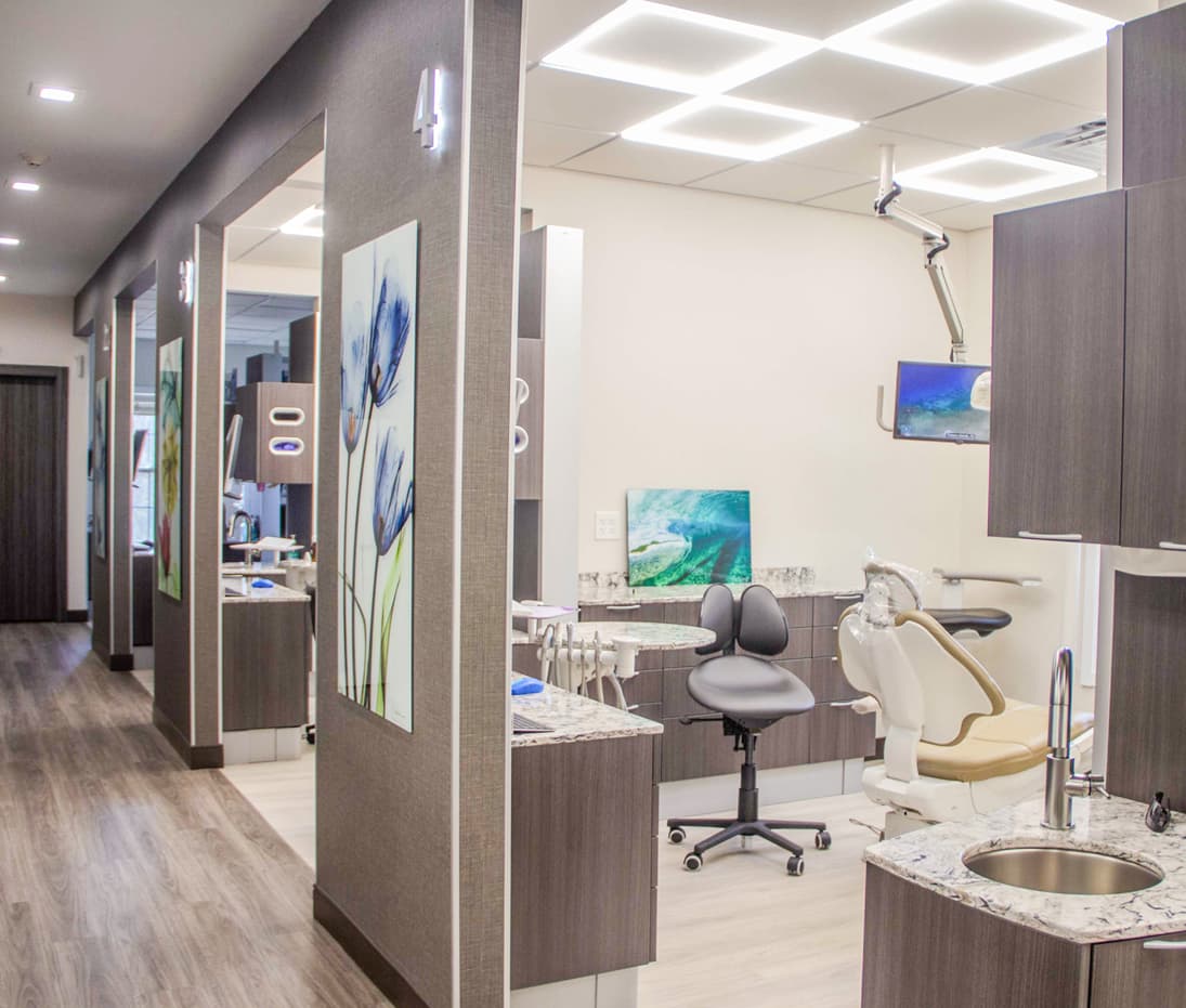Three relaxing dental exam rooms for {PRACTICE_NAME}